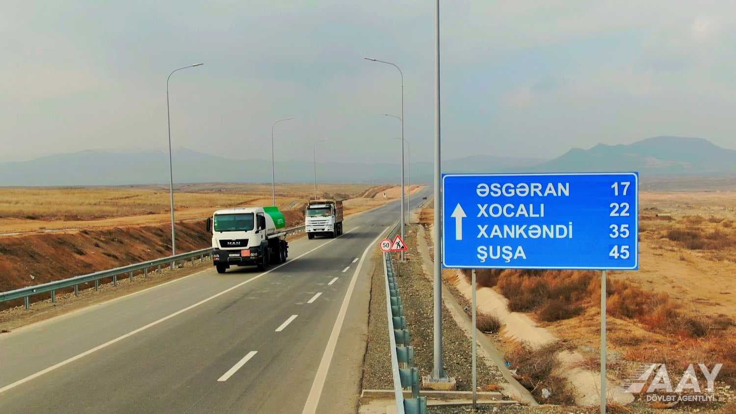 Ağdam-Əsgəran-Xocalı-Xankəndi yolunun tikintisi sürətlə davam etdirilir