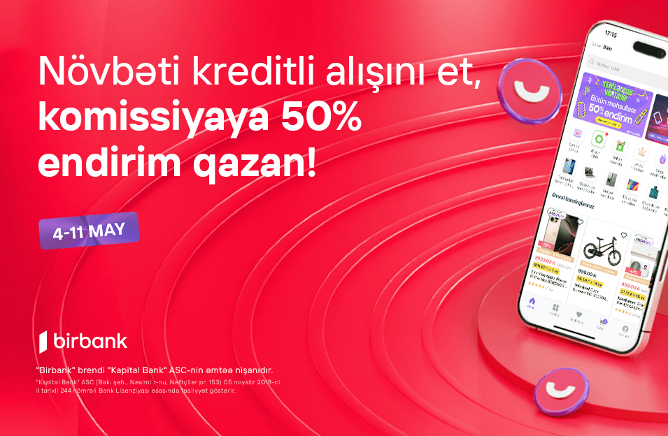 Umico kredit xətti ilə alış-verişə 50% komissiya endirimi