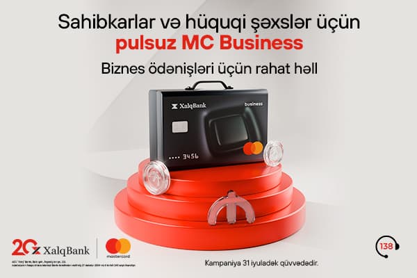 Xalq Bank-dan sahibkar və hüquqi şəxslərə Mastercard Business kartı hədiyyə!
