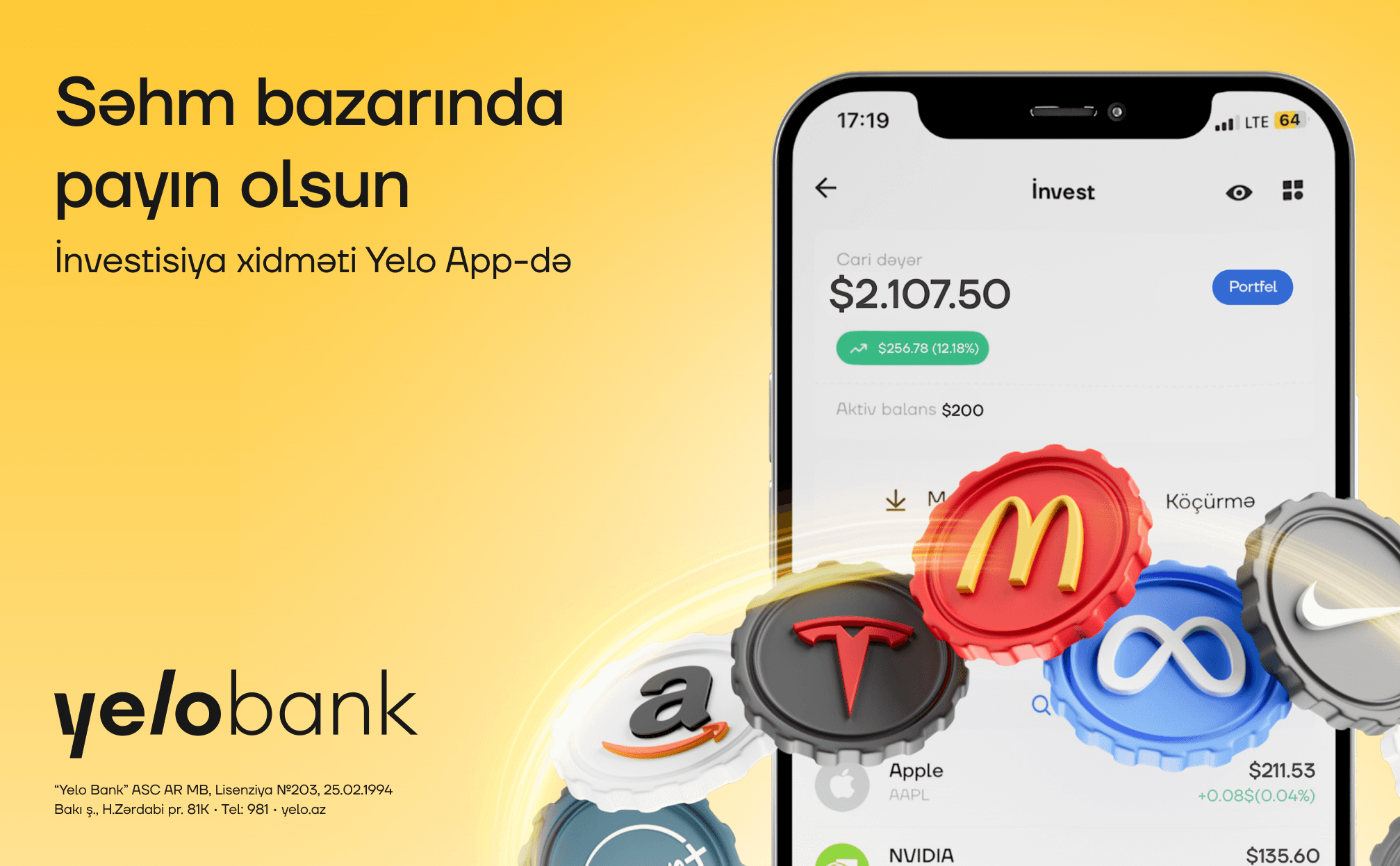 İnvestisiya imkanı artıq Yelo App-də!