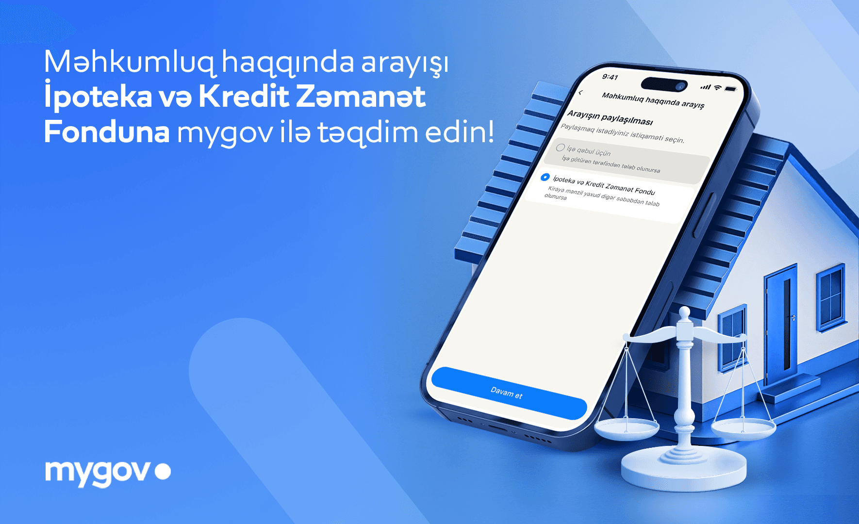 Vətəndaşlar məhkumluq haqqında arayışı İpoteka və Kredit Zəmanət Fonduna artıq rəqəmsal formada təqdim edə bilərlər