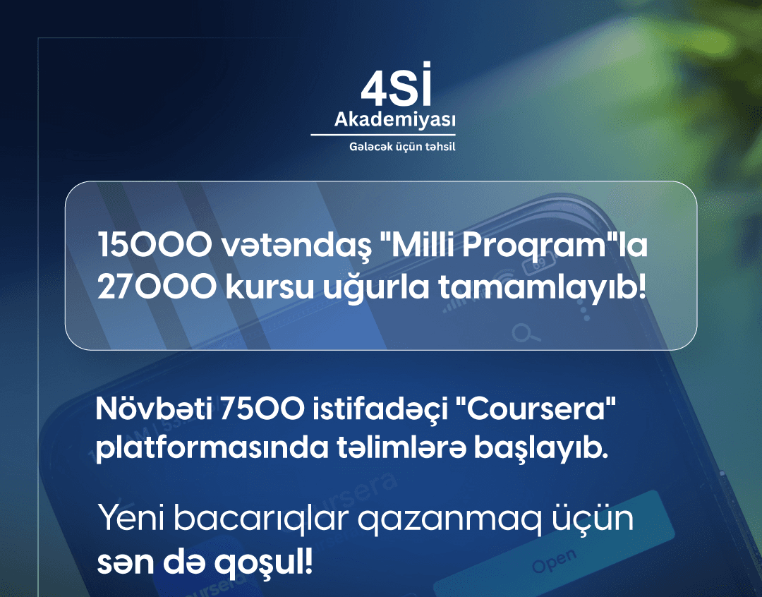 “Milli Proqram” çərçivəsində indiyədək 15 min nəfər 27 min təlimi uğurla tamamlayıb