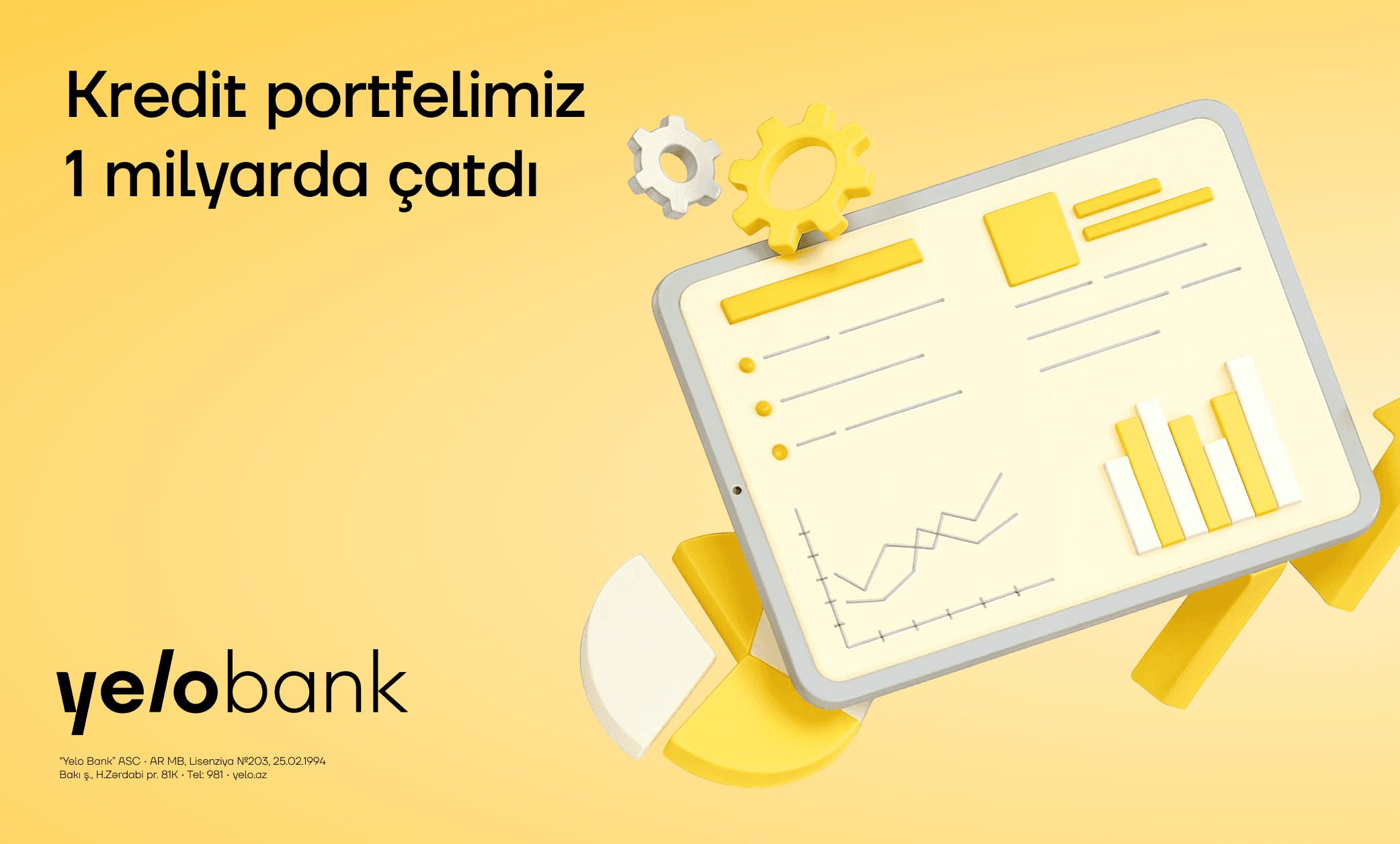 Yelo Bank-dan yeni rekord: kredit portfeli 1 milyard manata çatdı!