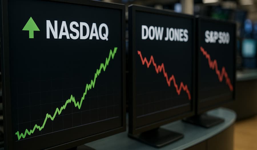 S&P 500 və Nasdaq Rekordlarını Yeniləyir, Dow Jones bir qədər aşağı düşüb