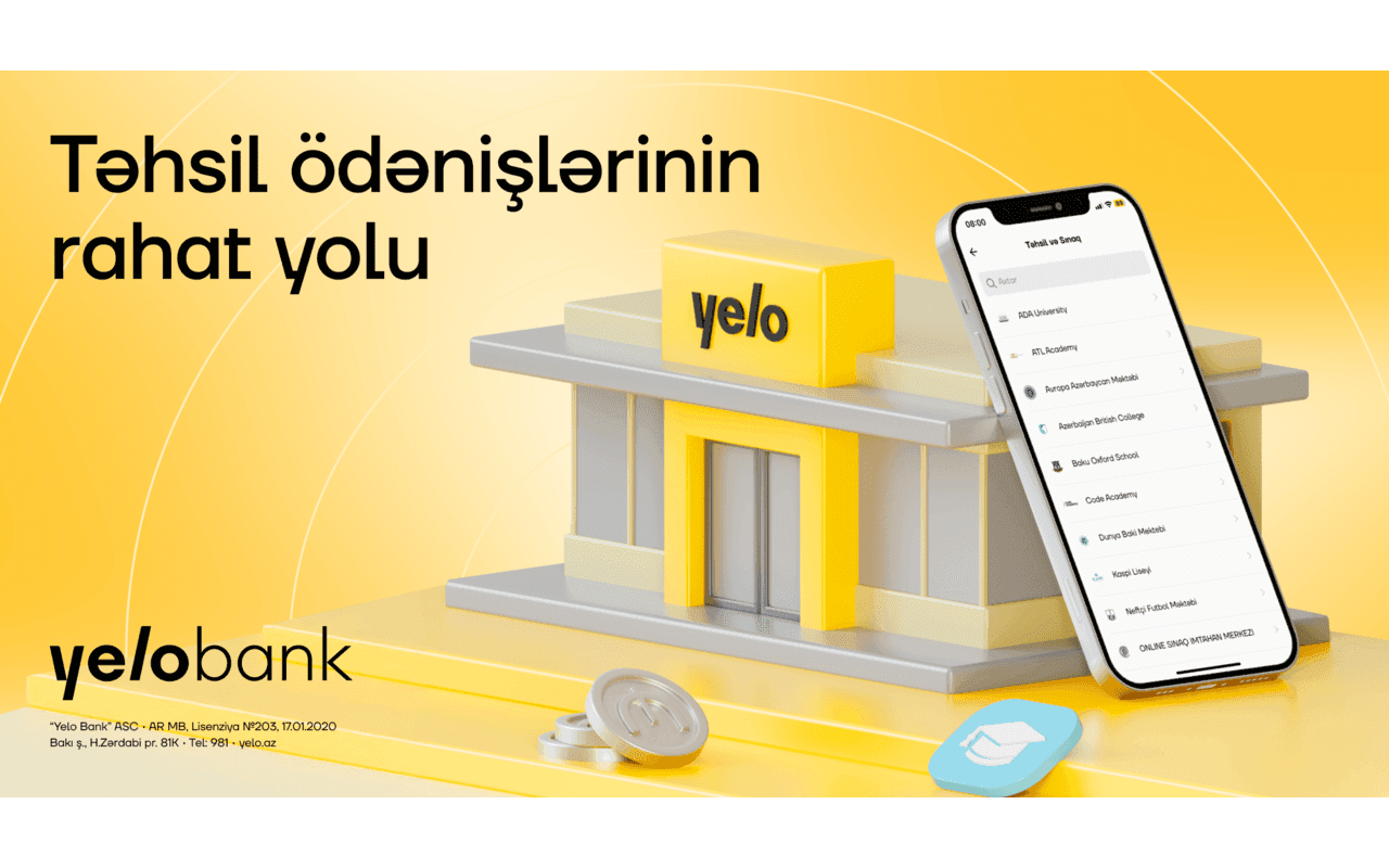 Yelo App ilə təhsil ödənişləri indi daha rahat!