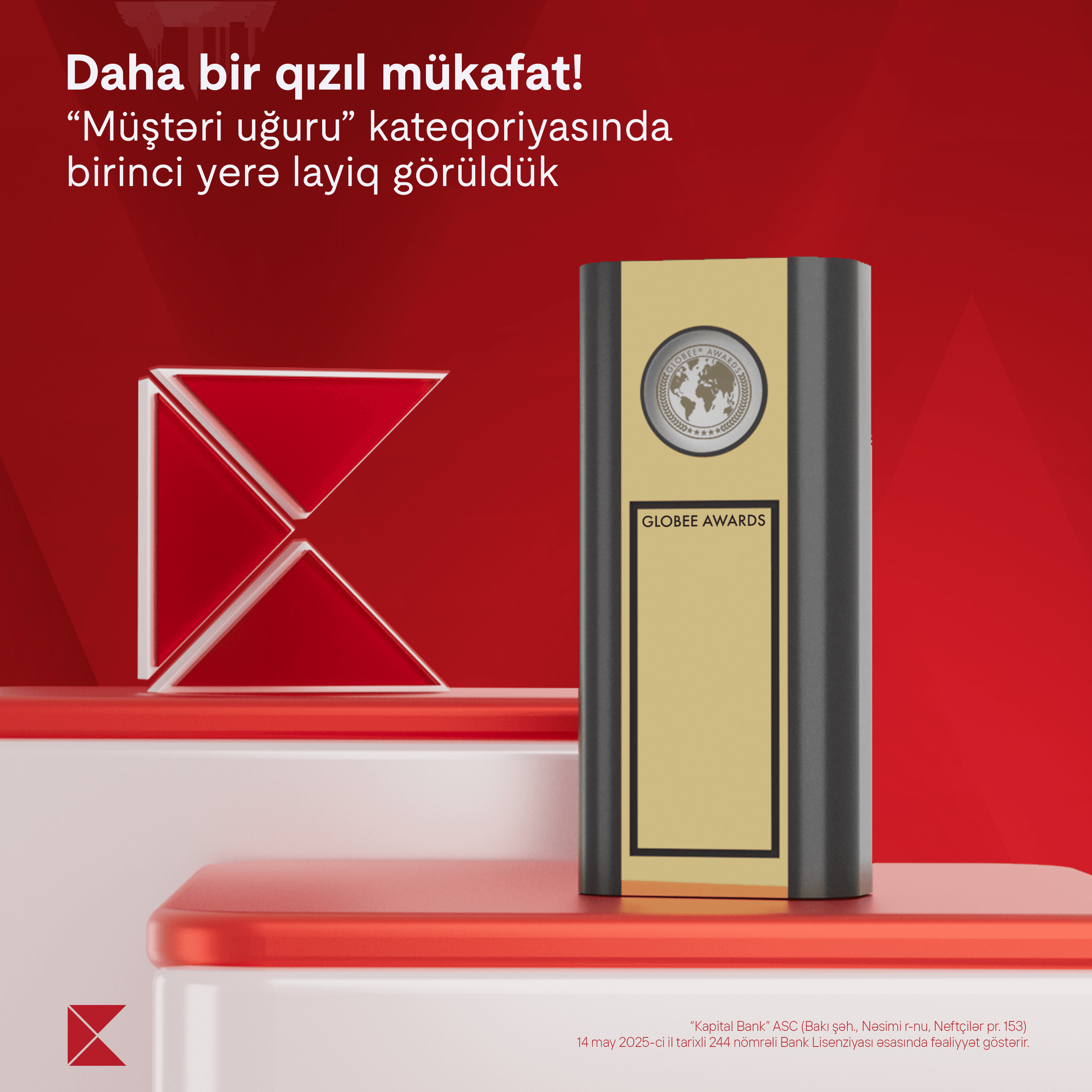 Kapital Bank “Globee–Innovation Awards”dan qızıl mükafata layiq görüldü