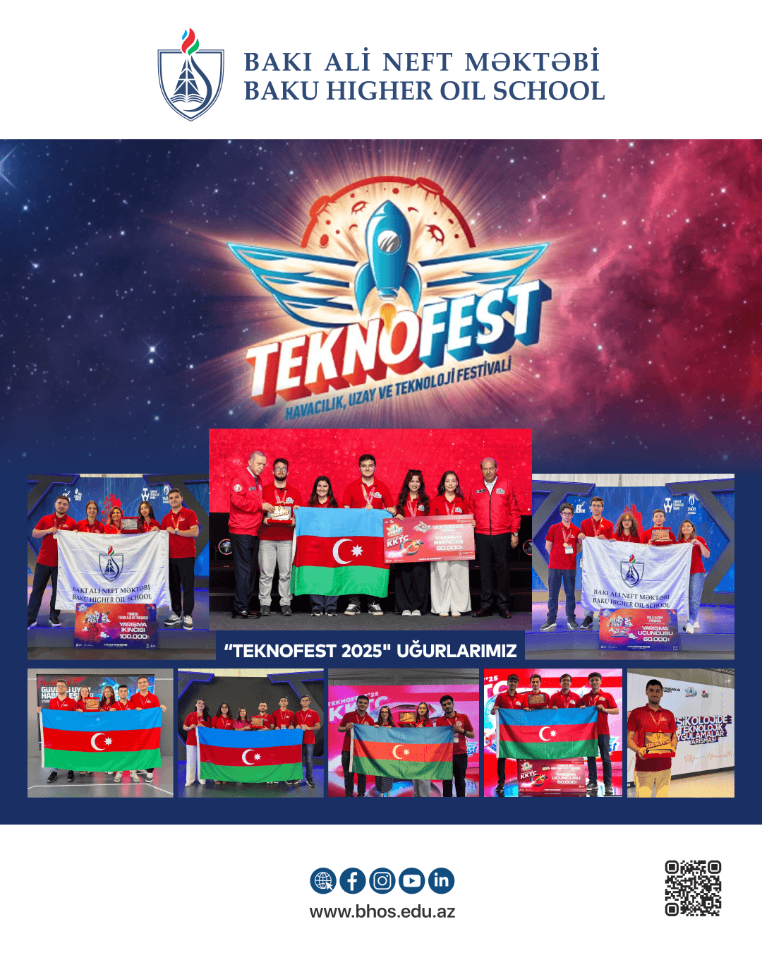 Bakı Ali Neft Məktəbi “Teknofest 2025”də uğurlarına görə ən güclü ali məktəb oldu