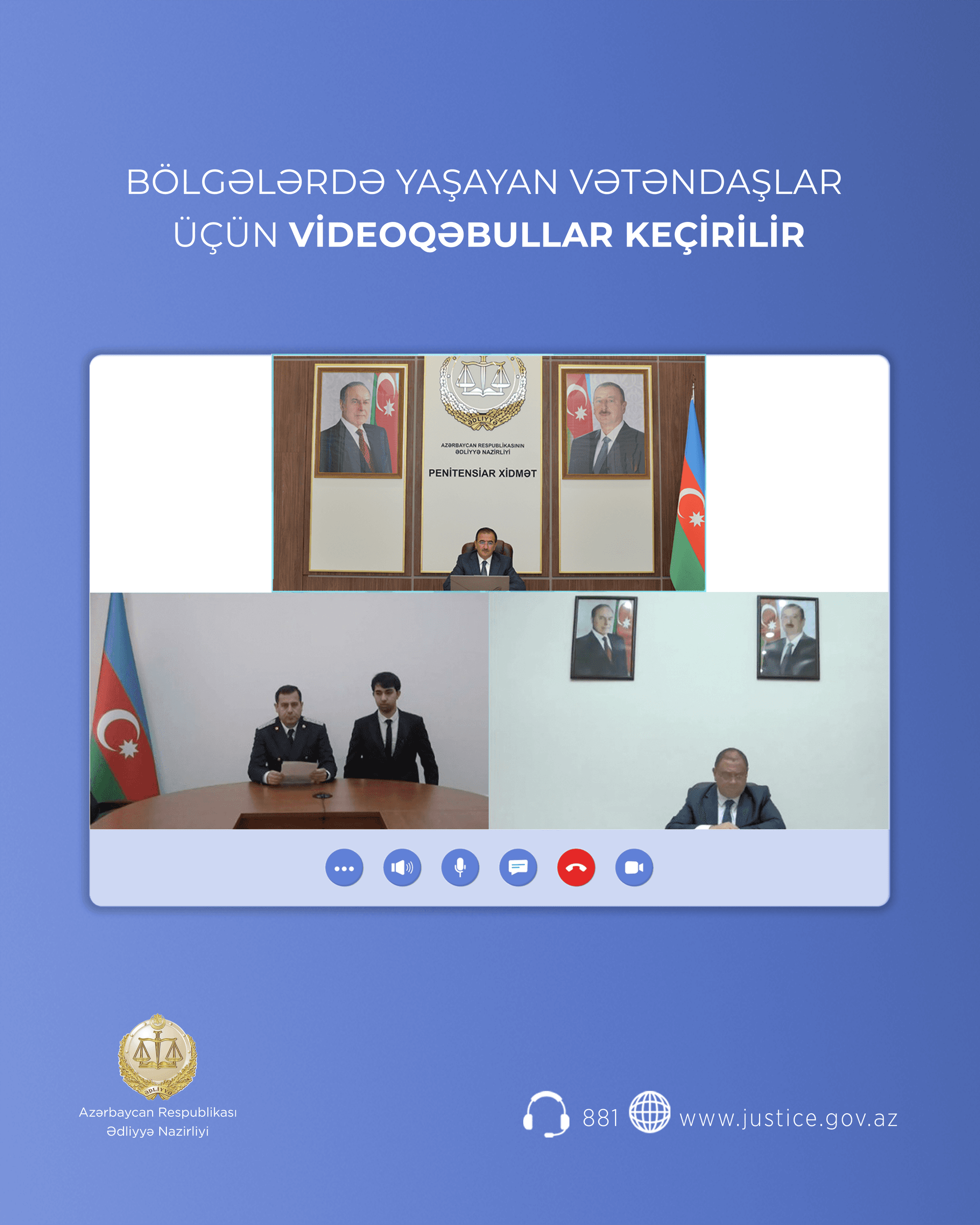 Ədliyyə Nazirliyinin rəhbər heyəti region sakinləri ilə videoqəbul formatında görüş keçirib