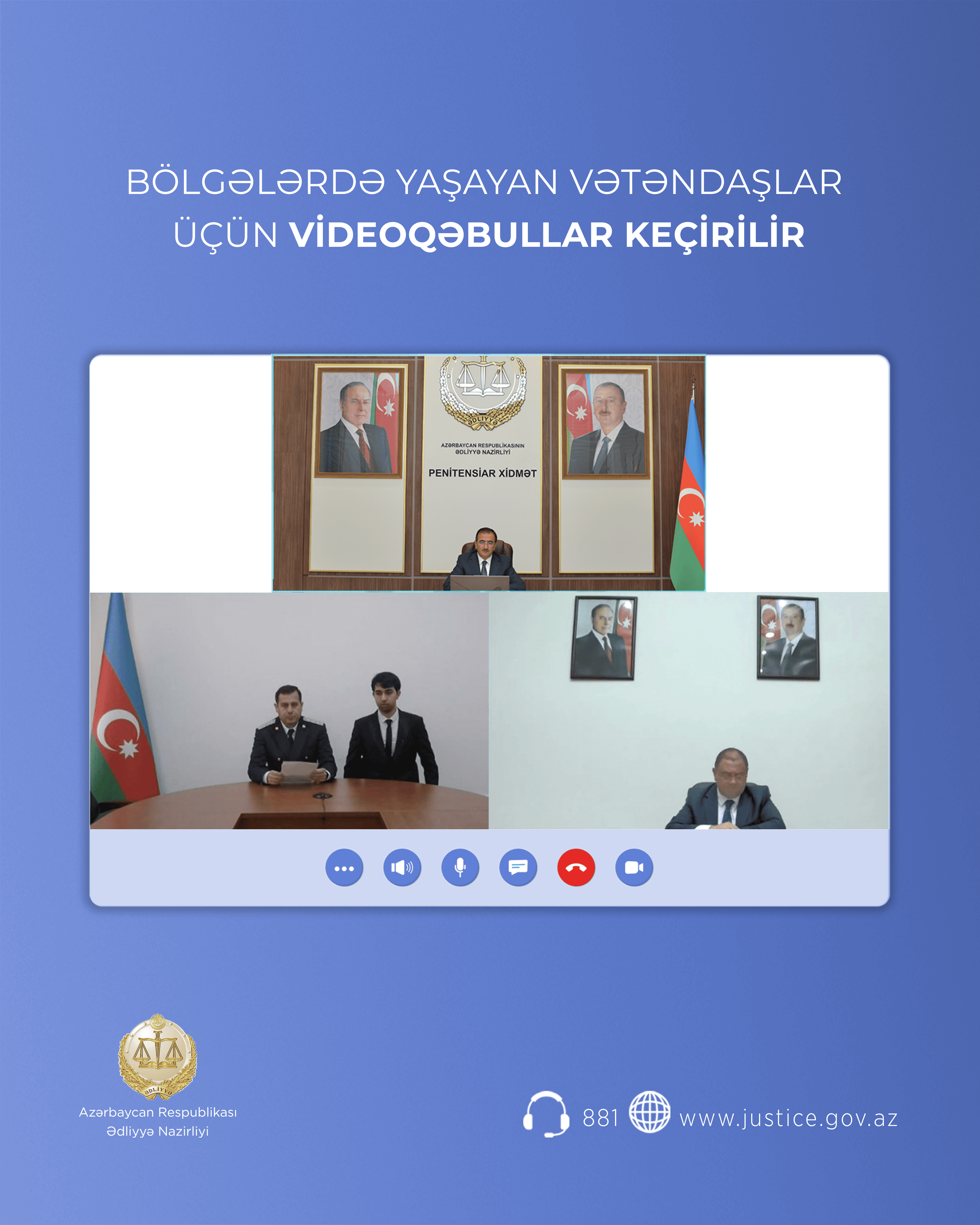 Ədliyyə Nazirliyinin rəhbər heyəti region sakinləri ilə videoqəbul formatında görüş keçirib