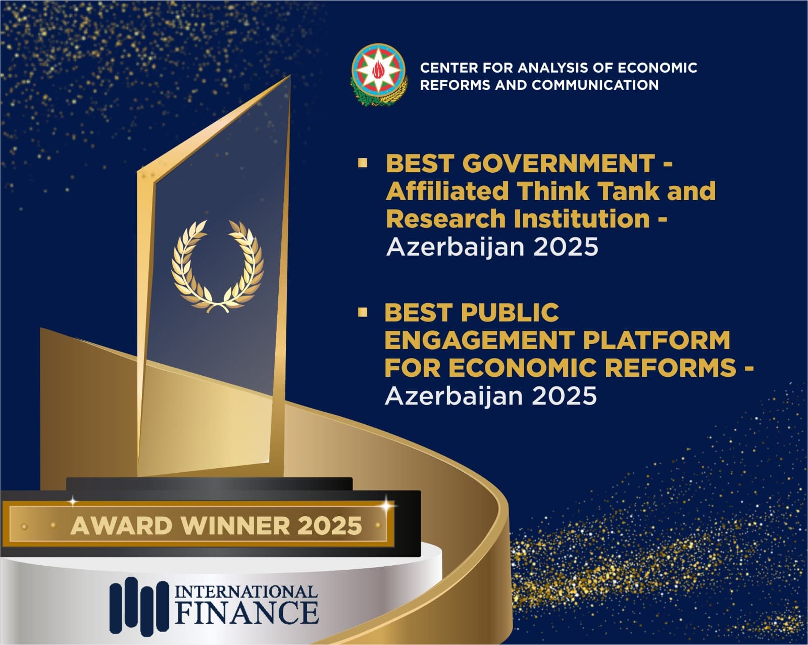 İİTKM Britaniyanın “International Finance Awards 2025” müsabiqəsində ən yaxşı beyin mərkəzi elan olundu