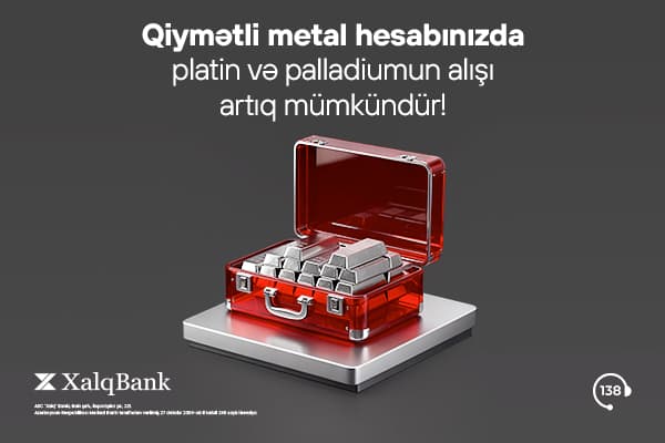 Xalq Bank qiymətli metallar üzrə yeni xidmətləri istifadəyə verdi