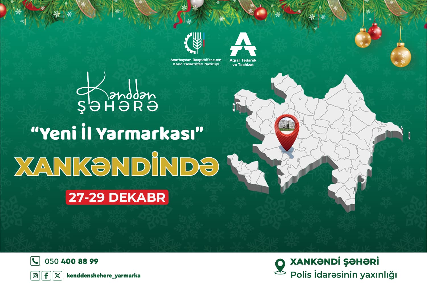 Xankəndi şəhərində ilk dəfə “Kənddən Şəhərə” Yeni il yarmarkası təşkil olunacaq