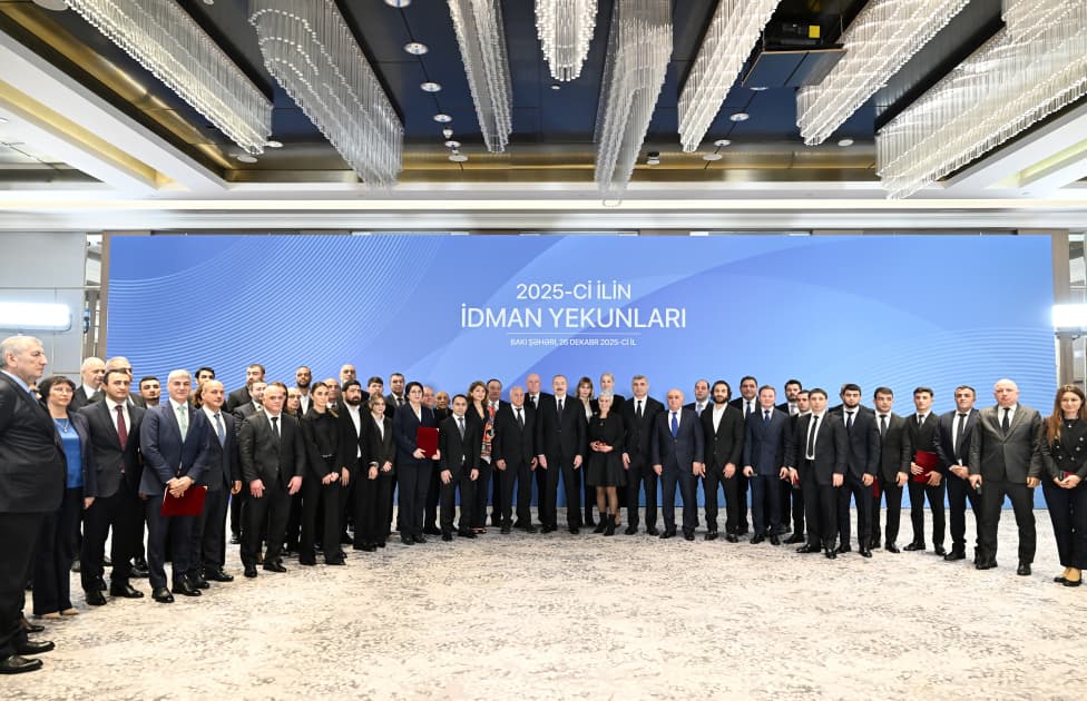 Prezident İlham Əliyev 2025-ci ilin idman yekunlarına həsr olunan mərasimdə iştirak edib