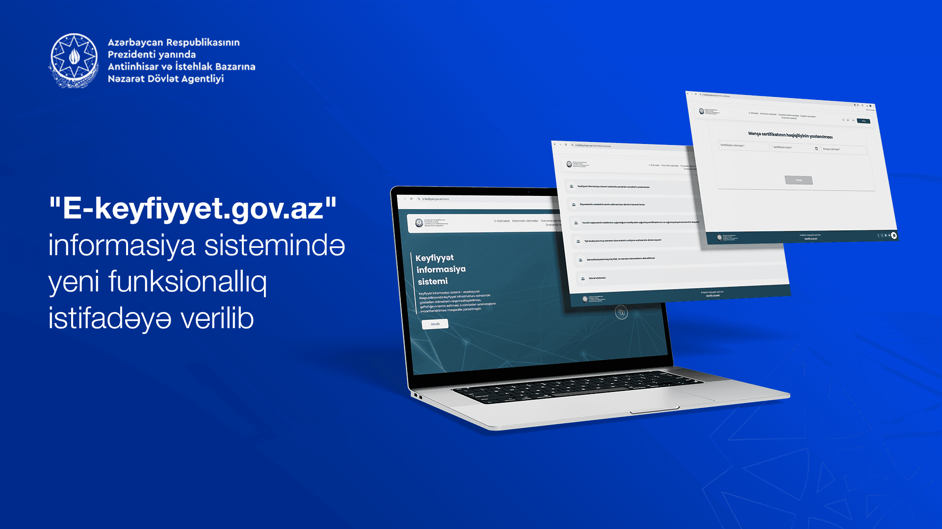 Keyfiyyət informasiya sisteminə yeni funksionallıq əlavə edilib