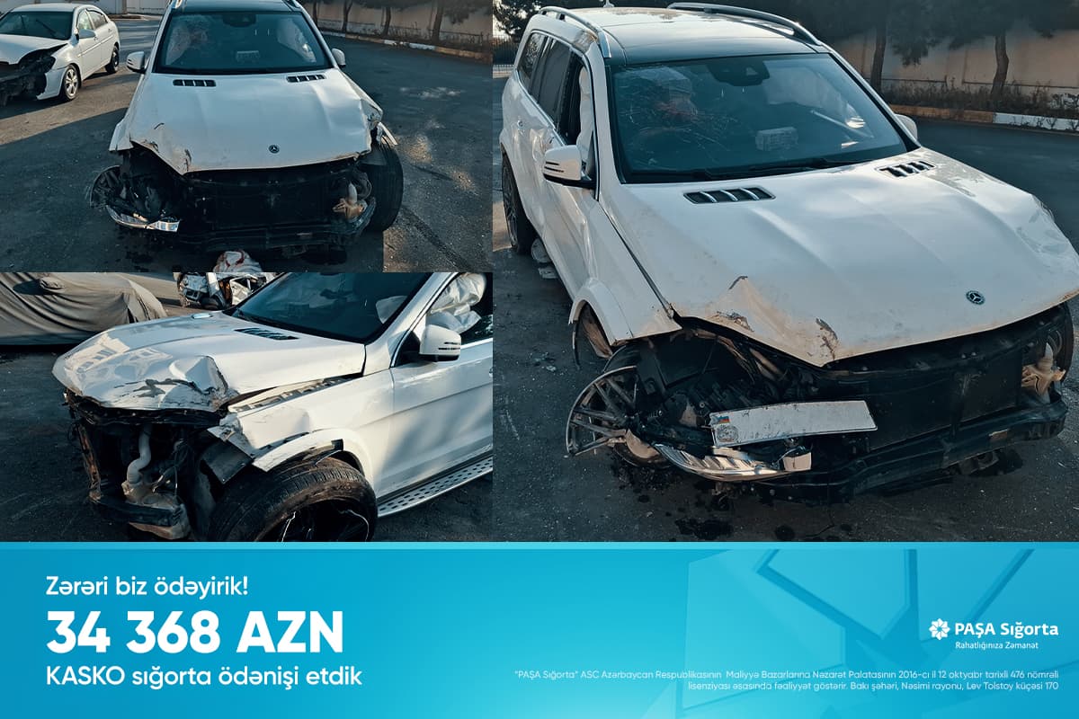 PAŞA Sığorta 33 368 AZN zərəri ödədi!