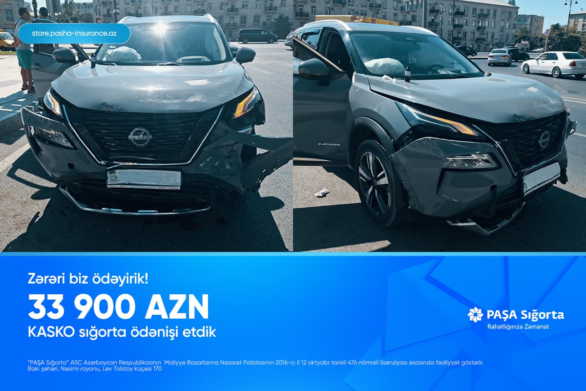 PAŞA Sığorta 33 900 AZN zərəri ödədi!