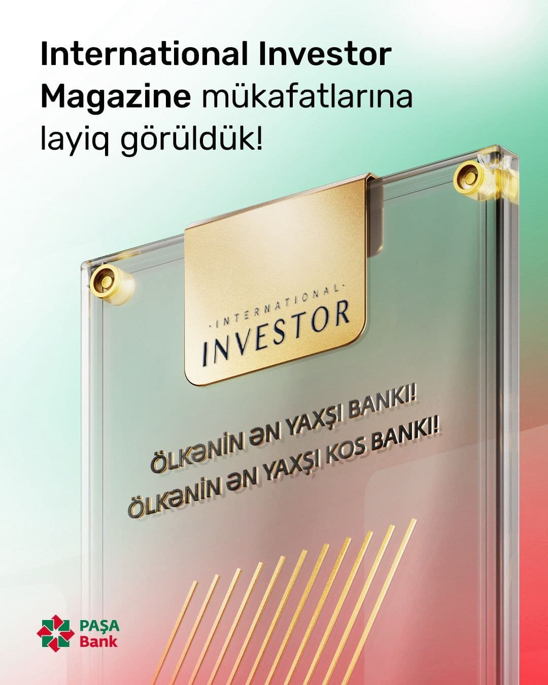 PAŞA Bank iki nüfuzlu beynəlxalq mükafata layiq görülüb