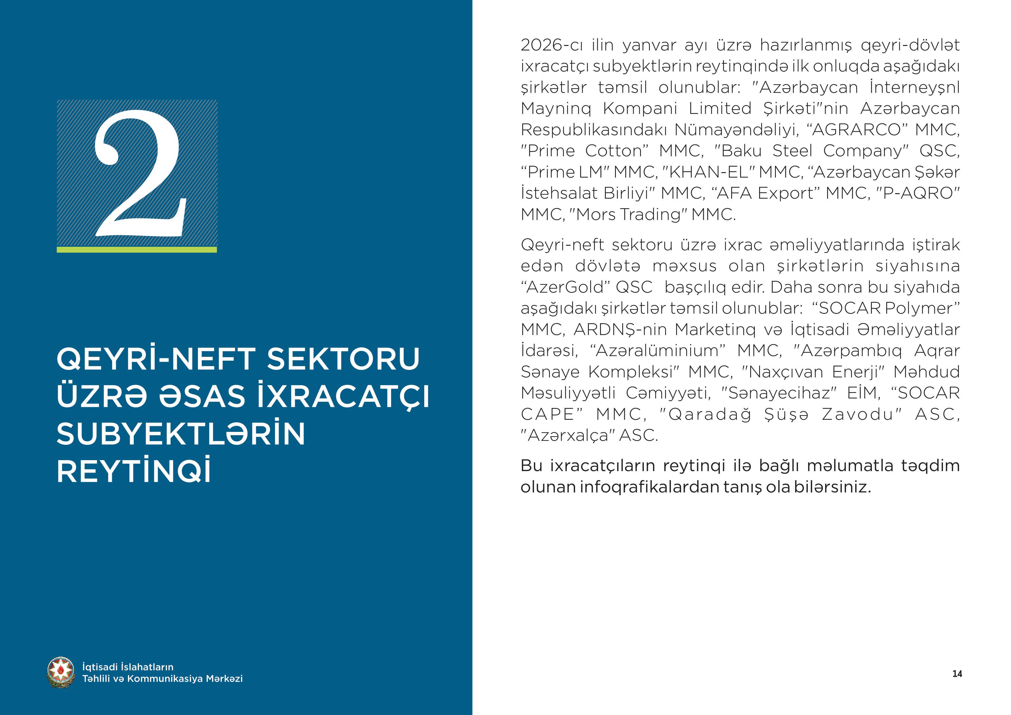 İxrac icmalı” 2026-cı ilin Yanvar Buraxılışı Dərc Olundu İxrac icmalı” 2026-cı ilin Yanvar Buraxılışı Dərc Olundu - Şəkil 7
