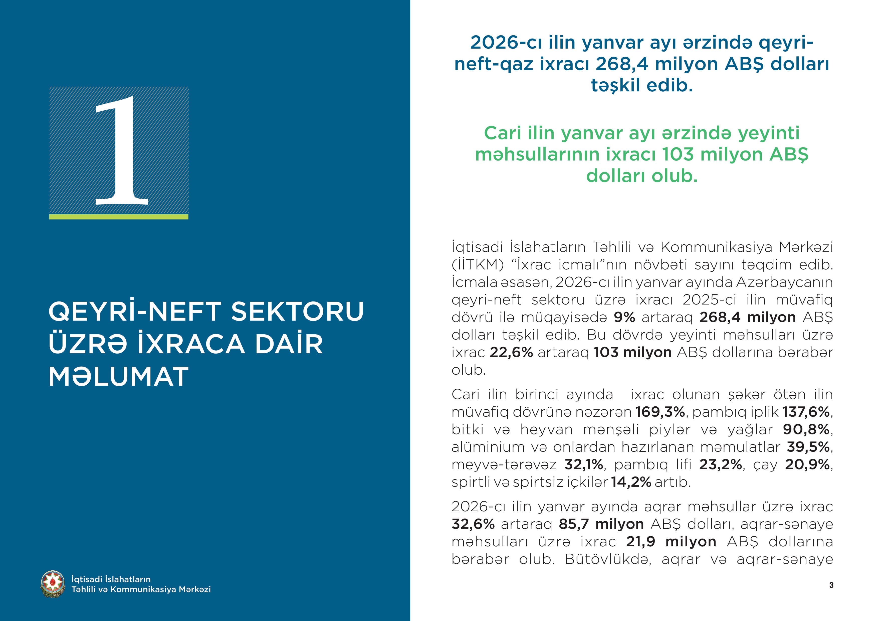 İxrac icmalı” 2026-cı ilin Yanvar Buraxılışı Dərc Olundu İxrac icmalı” 2026-cı ilin Yanvar Buraxılışı Dərc Olundu - Şəkil 17