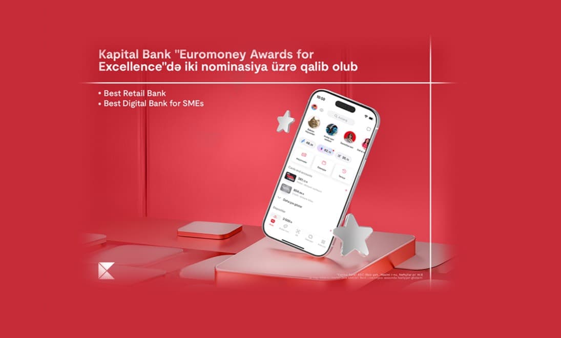 Kapital Bank “Euromoney Awards for Excellence 2026”da iki nominasiya üzrə qalib olub Kapital Bank “Euromoney Awards for Excellence 2026”da iki nominasiya üzrə qalib olub