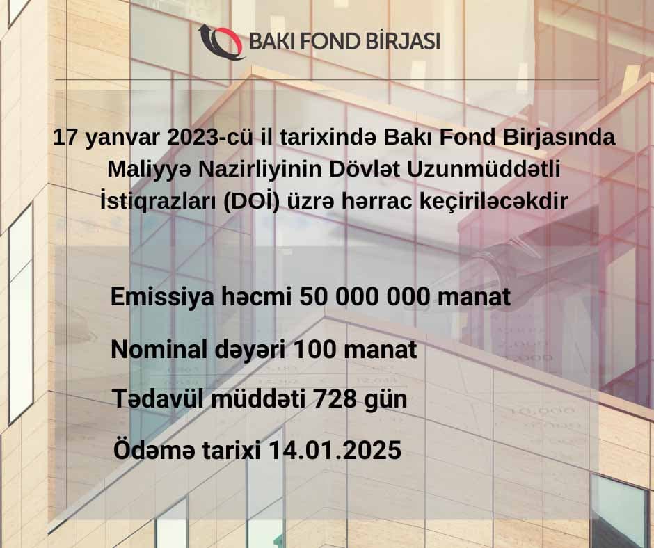Maliyyə Nazirliyinin istiqrazlarının yerləşdirilməsi üzrə hərrac keçiriləcəkdir Maliyyə Nazirliyinin istiqrazlarının yerləşdirilməsi üzrə hərrac keçiriləcəkdir