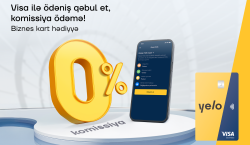 Yelo Mobil POS ilə Visa kartlarından ödənişlərinizi komissiyasız qəbul edin