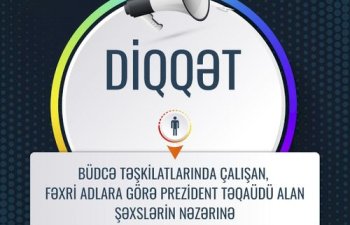 Nazirlik büdcə təşkilatlarında çalışan, fəxri adlara görə Prezident təqaüdü alan şəxslərə müraciət edib