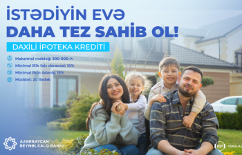 Azərbaycan Beynəlxalq Bankından 300.000 manatadək daxili ipoteka krediti