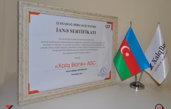 Xalq Banka Qarabağ Dirçəliş Fondunun sertifikatı təqdim edilib