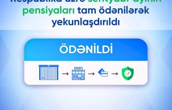 Ölkə üzrə sentyabr ayının pensiya ödənişləri başa çatıb