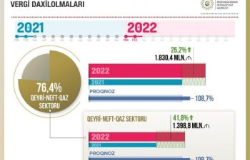 Yanvar-fevral aylarında vergi daxilolmaları 25,2 faiz artıb