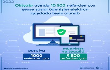 10 mindən çox şəxsə sosial ödəniş elektron qaydada təyin olunub