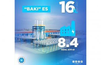 “Bakı” Elektrik Stansiyasında indiyədək 8,4 milyard kilovat-saat elektrik enerjisi istehsal olunub