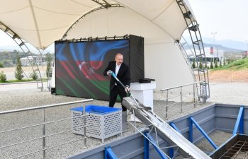 İlham Əliyev Füzuli şəhərində ikinci yaşayış kompleksinin təməlini qoyub - FOTO