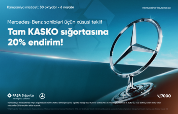 PAŞA Sığortadan Mercedes-Benz sürücüləri üçün Tam KASKO sığortası üzrə yeni kampaniya başlayıb