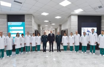 Prezident İlham Əliyev Bakıda Dövlət Sərhəd Xidmətinin yeni hərbi hospital kompleksinin açılışında iştirak edib