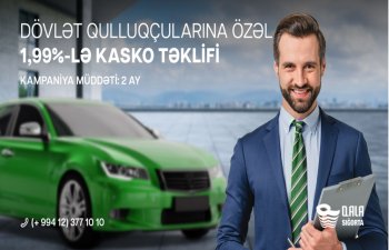 Dövlət qulluqçularına özəl - 1.99%-lə kasko təklifi