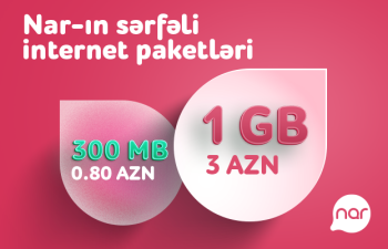 “Nar” hər kəsə sərfəli günlük internet paketlərini təqdim edir