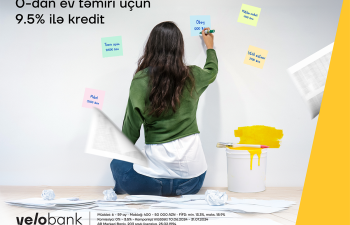 Yelo Bank-dan ev təmiri üçün illik 9.5% ilə nağd pul krediti