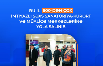 500-dən çox imtiyazlı şəxs sanatoriya-kurort və müalicə mərkəzlərinə yola salınıb -
SXA