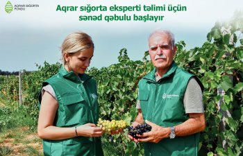 Aqrar sığorta eksperti təlimi üçün sənəd qəbulu başlayır