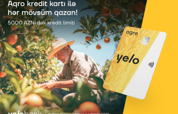 Yelo Bank-dan fermerlər üçün 12 ay güzəşt müddətli kredit kartı