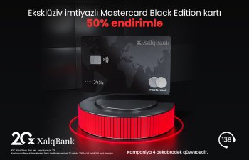 Xalq Bank-dan MasterCard Black Edition kartına 50% endirim