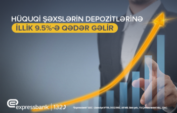 “Expressbank”
hüquqi şəxslərin depozitlərinə illik 9.5%-ə qədər gəlir təklif edir!