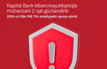 Kapital Bank kibercinayətkarlıqla mübarizəni 2 qat gücləndirib: 2024-cü ildə 198 734 əməliyyatın qarşısını alınıb