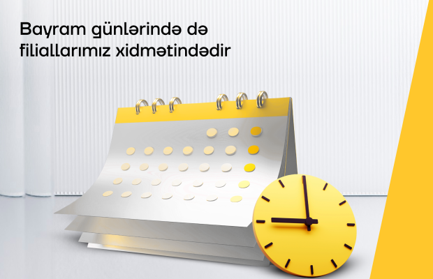 Bayram günləri Yelo Bank filialları xidmətinizdə olacaq