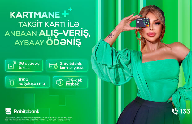 Rabitəbank-dan yenilik, taksit funksiyalı Kartmane kartı